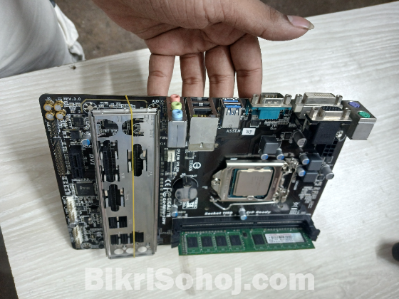 Gigabyte H81M Bord  i3 4Gen processor and Ram combo